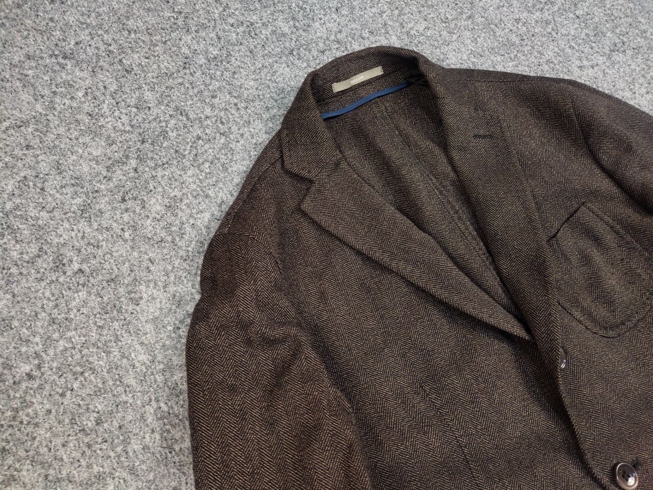 Paoloni Paoloni Design Brown Texture Wool Blend Blazer Jacket Size US M / EU 48-50 / 2 - 7 Thumbnail
