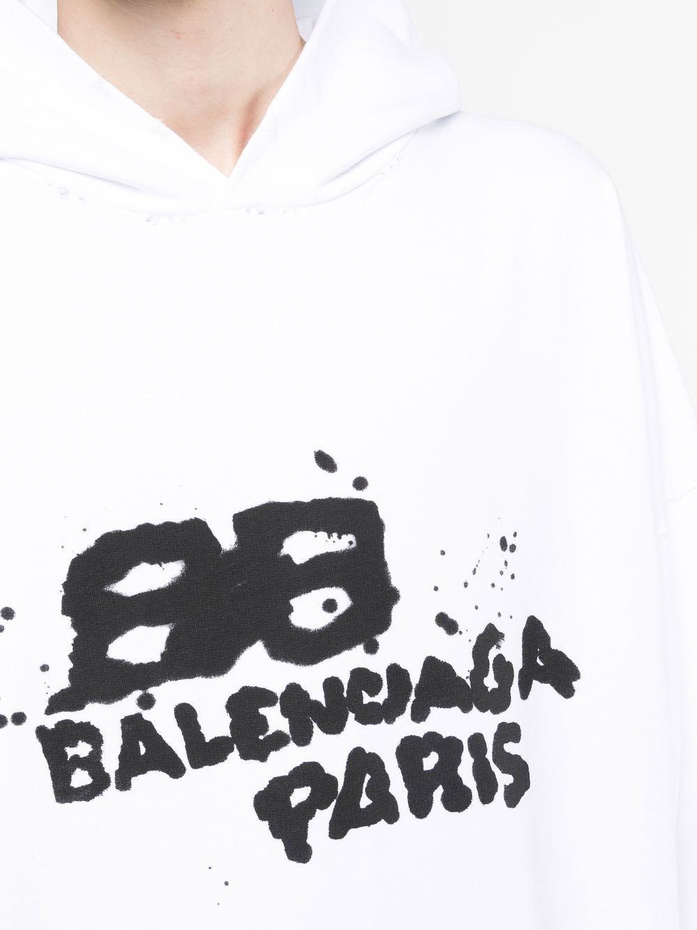 Balenciaga o1tr1nto1125 Hand-Drawn BB Icon Hoodie Large Fit in White Size US S / EU 44-46 / 1 - 5 Thumbnail