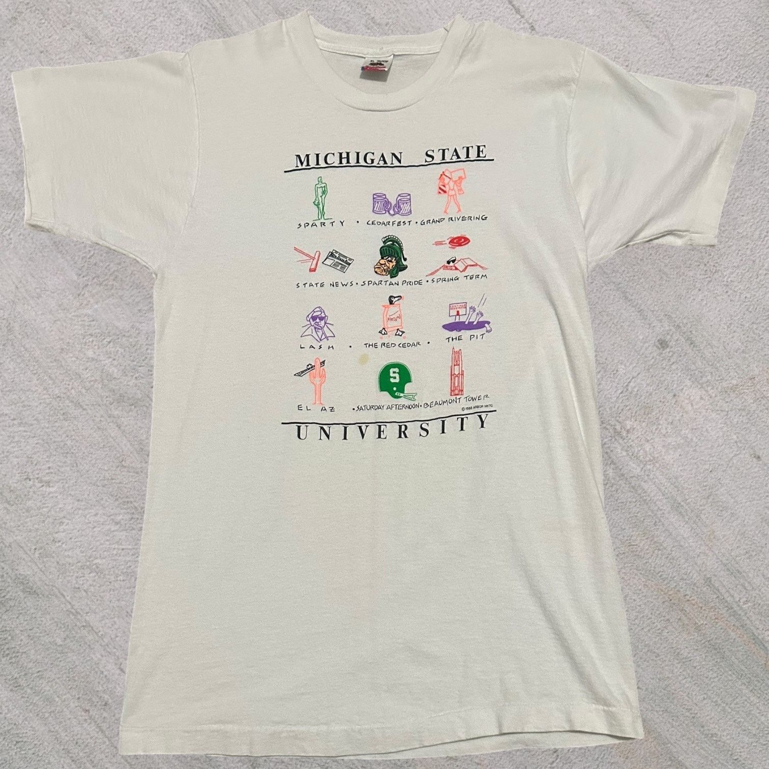 Fruit Of The Loom 1988 Michigan state university single stitch Size US XL / EU 56 / 4 - 1 Thumbnail