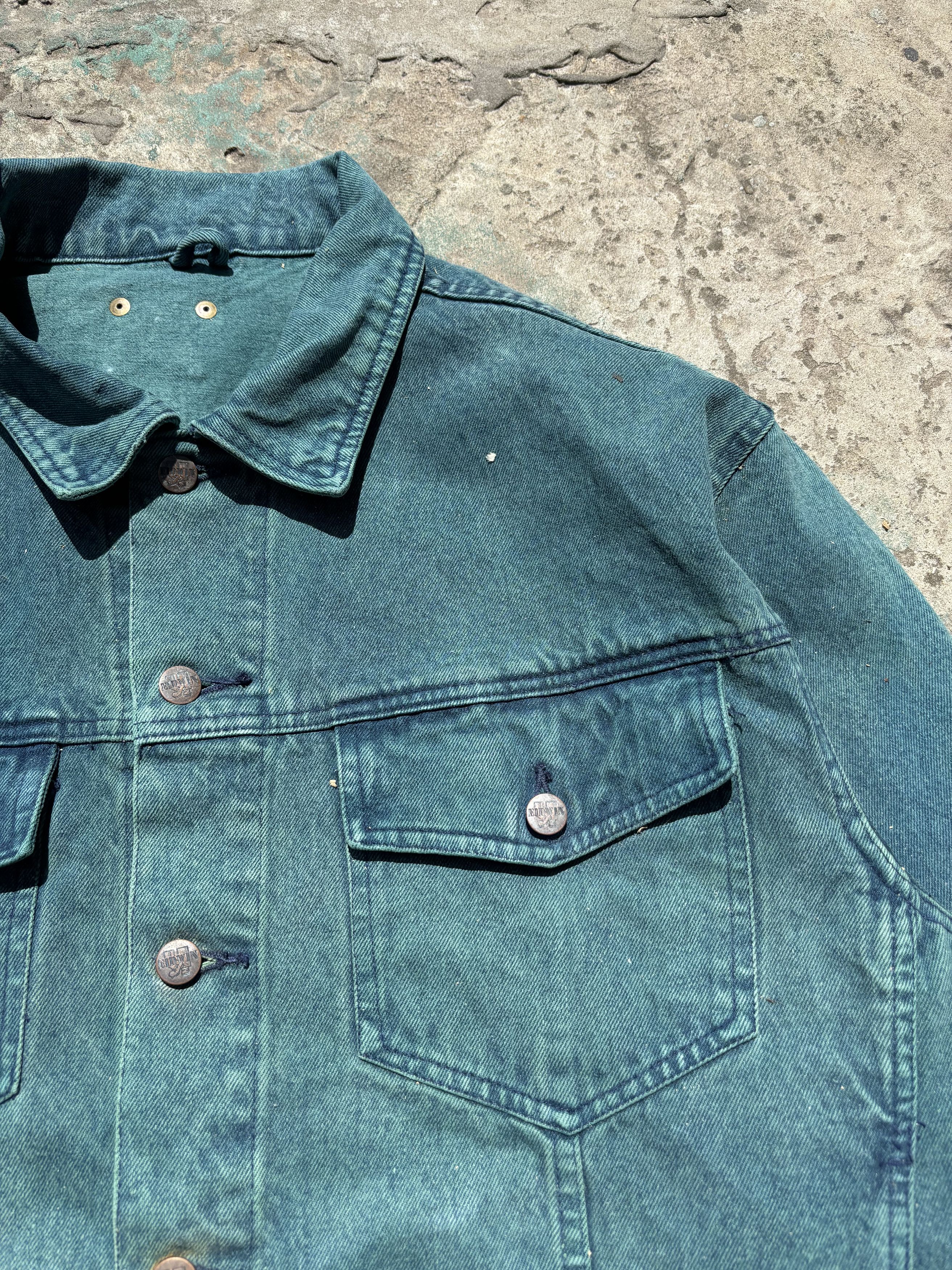 Edwin × Japanese Brand Vintage Rare Edwin Green Denim Jacket Size US XL / EU 56 / 4 - 3 Thumbnail