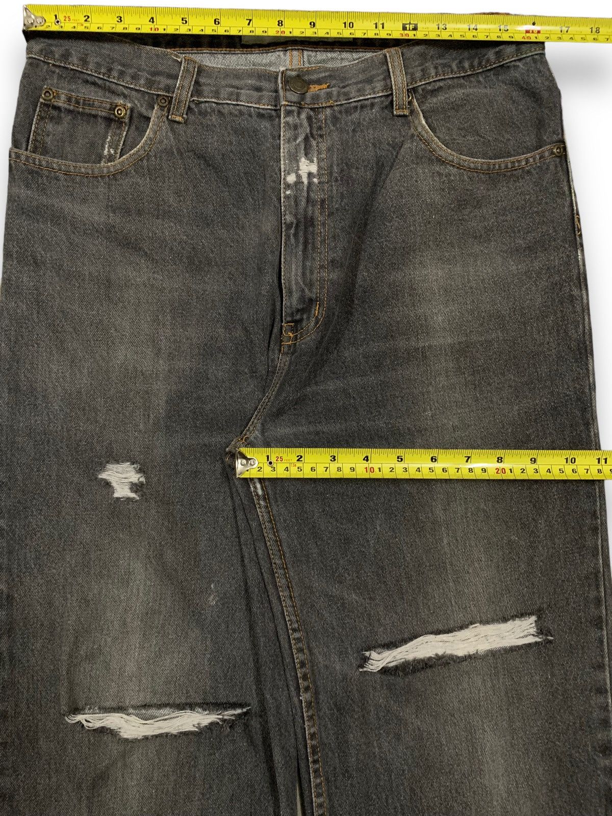 JNCO Vintage Japanese Brand Faded Loose Straight Distressed Jeans Size US 33 - 15 Thumbnail