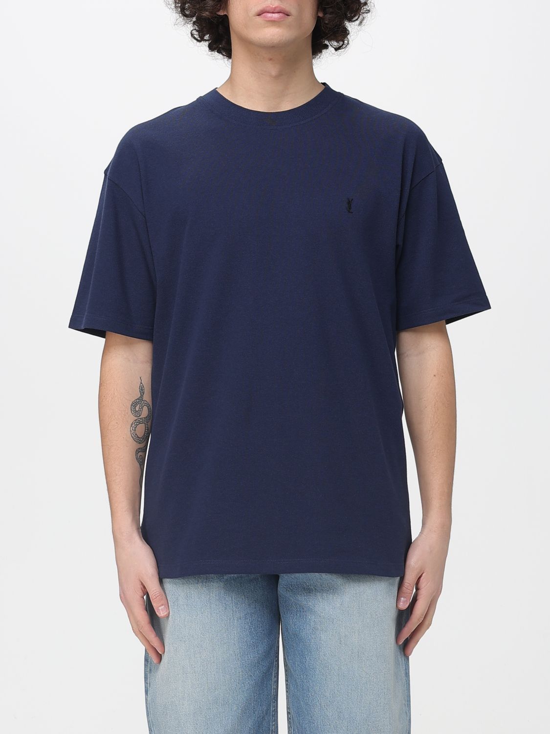 Saint Laurent Paris Saint Laurent T-Shirt Men Blue Size US S / EU 44-46 / 1 - 1 Thumbnail
