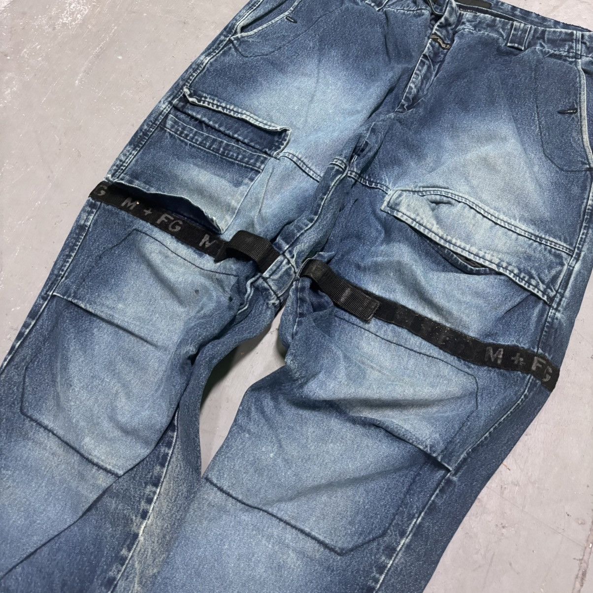 Marithe + Francois Girbaud × Vintage Vintage Y2K Marithe Francois Girbaud Baggy Striped Jeans 90s Size US 42 / EU 58 - 2 Thumbnail