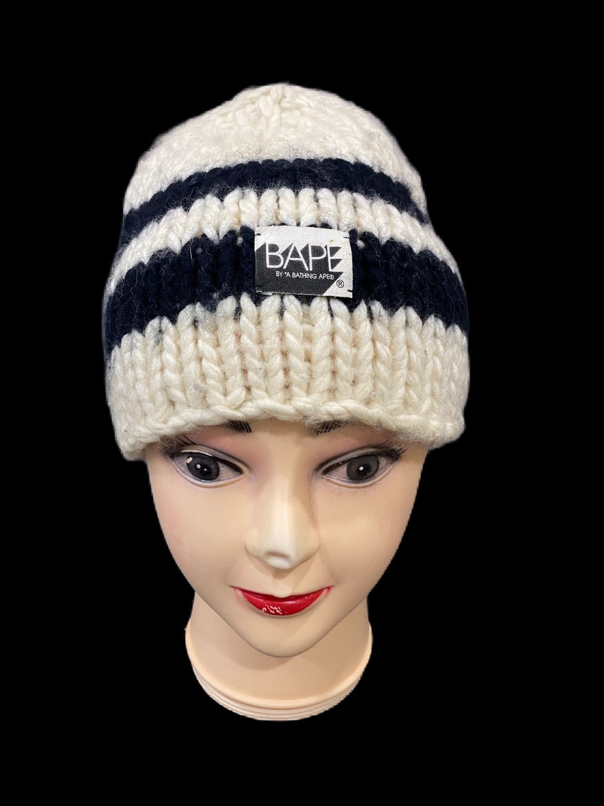 image of Bape Bathing Ape Nigo Accesories Beanie in Beige, Men's