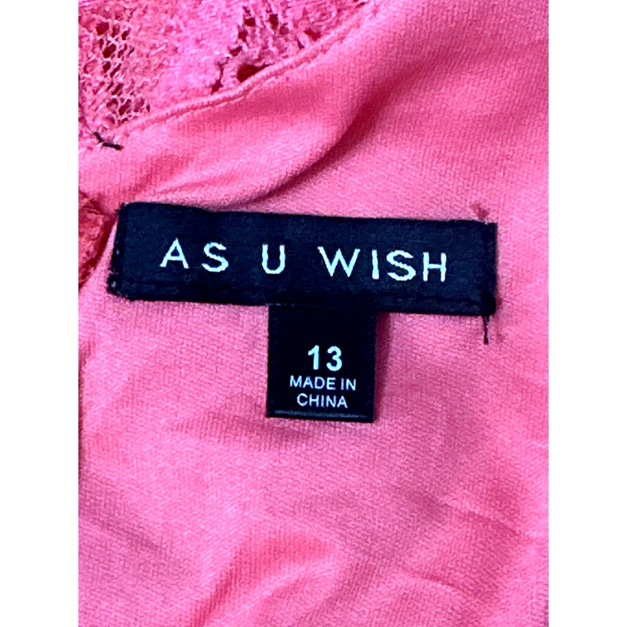 Other As U Wish NWT 13 Flirty Tiered Coral Lace Dress Open Back De Size XL / US 12-14 / IT 48-50 - 10 Thumbnail