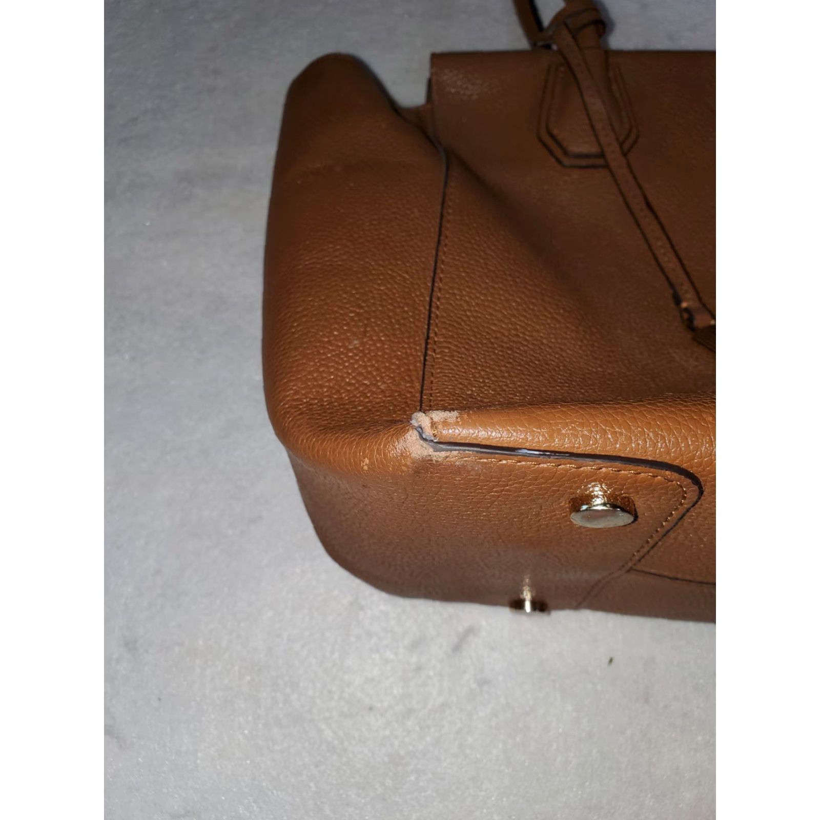 Michael Kors Michael Kors Signature-Mercer Large Leather Satchel Purse Tan 30H6GM9S3L Size ONE SIZE - 4 Thumbnail
