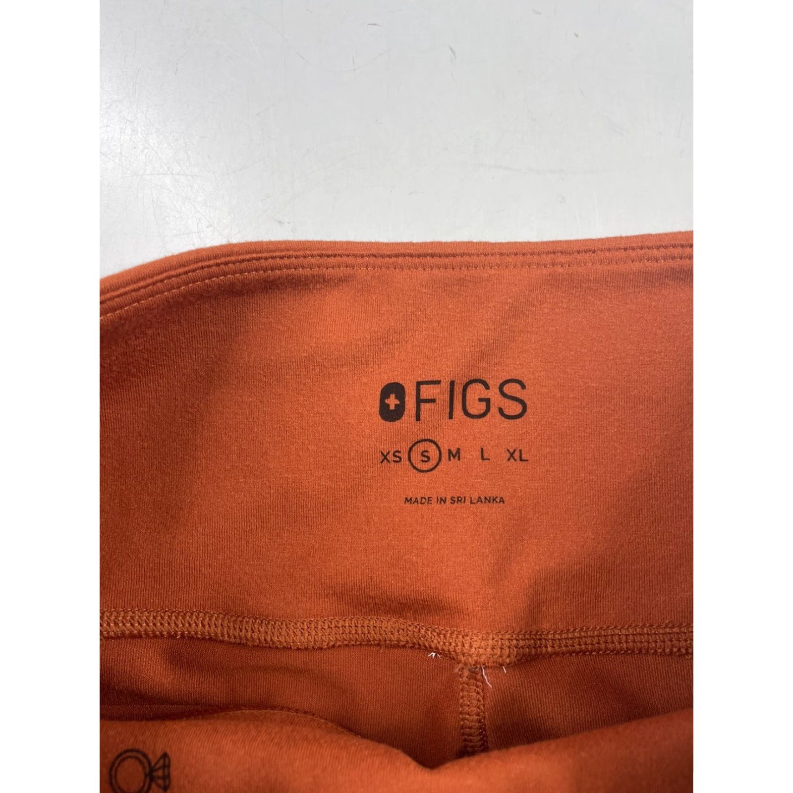 Vintage Figs Leggings Women Small Orange 300 High Waist Pockets Side Compression Activewear Yoga Gym Pilates Size 28" / US 6 / IT 42 - 2 Thumbnail