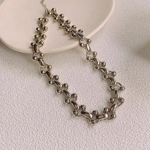 High Sport × Jewelry Ball Chain Chrome Necklace Spike Post Grunge Punk Chain Size ONE SIZE - 2 Thumbnail