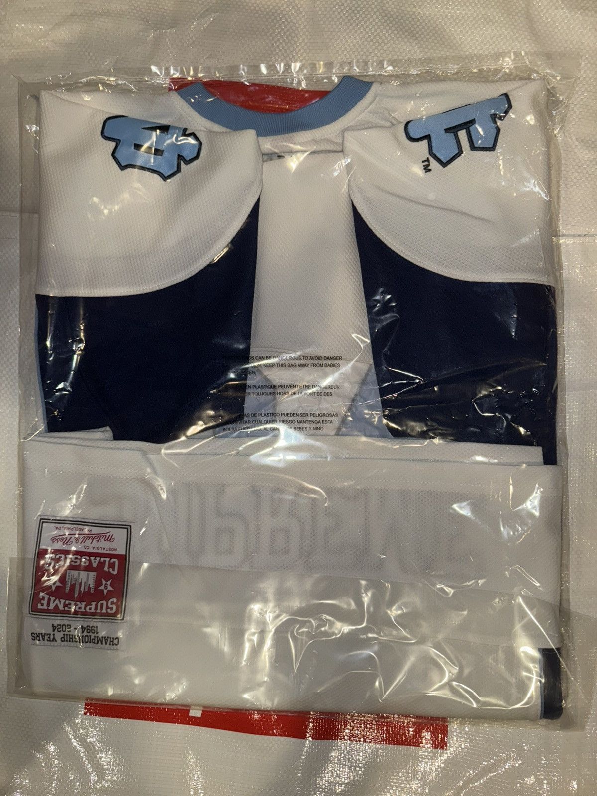 Mitchell & Ness × NCAA × Supreme Supreme Mitchell & Ness NCAA UNC Hockey Jersey Size US S / EU 44-46 / 1 - 2 Thumbnail
