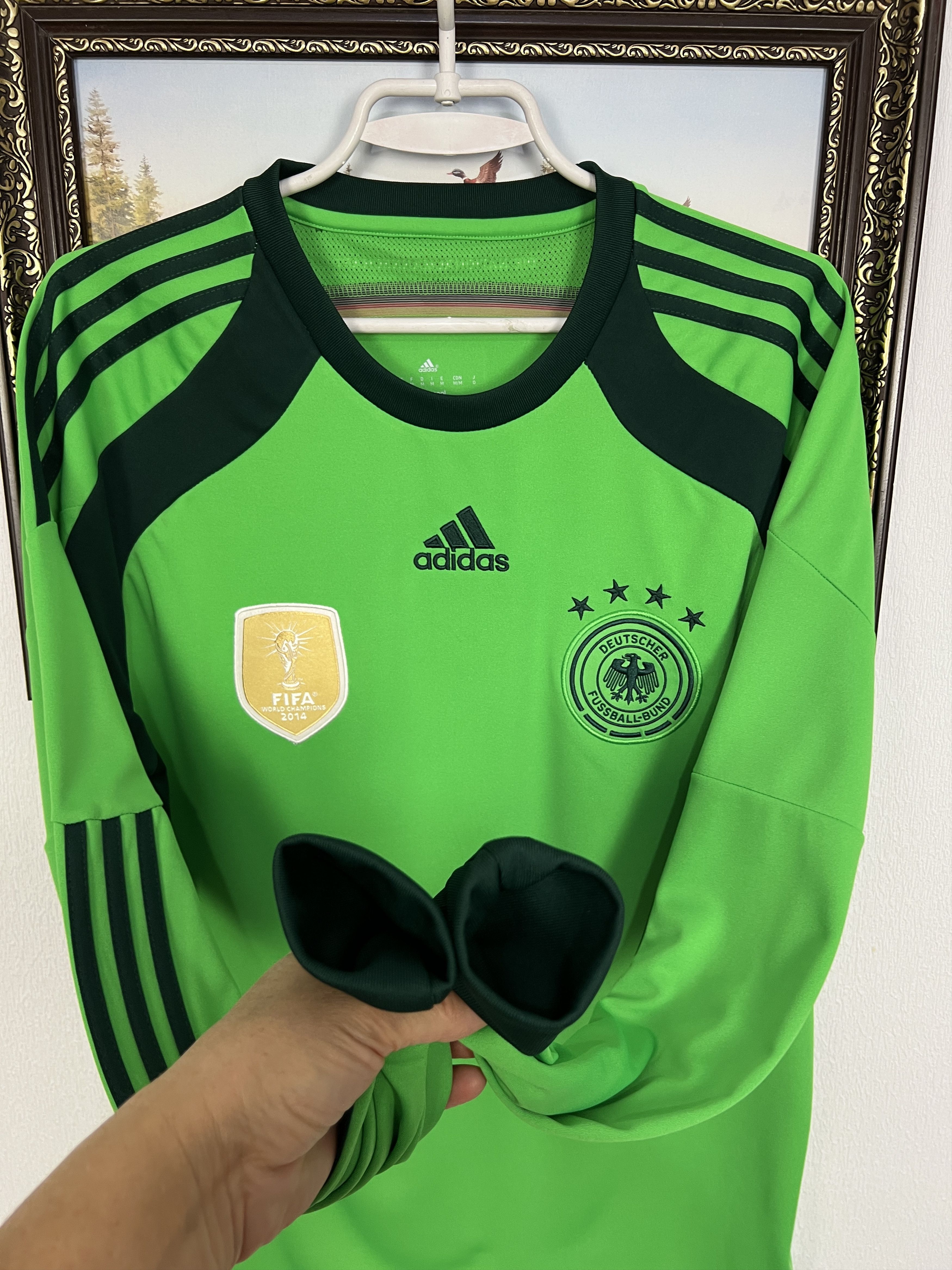Adidas Germany Goalkeeper football shirt 2013 Soccer Jersey Trikot Size US M / EU 48-50 / 2 - 6 Thumbnail