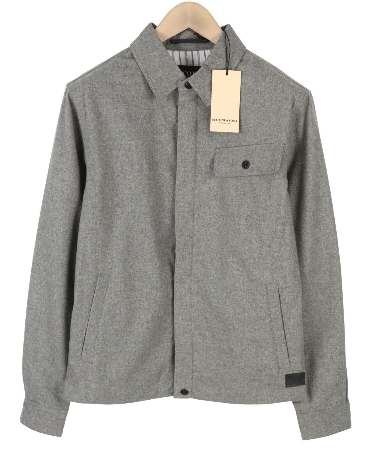 Scotch & Soda S Grey Melange Lightweight Jacket 88543 Size US S / EU 44-46 / 1 - 1 Thumbnail