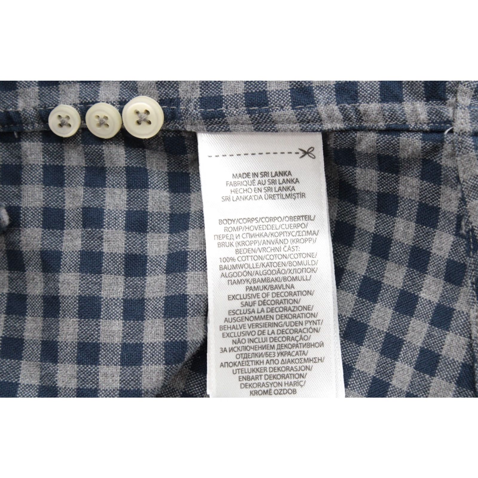 Polo Ralph Lauren Ralph Lauren Shirt Men's Medium Blue Gray Gingham Plaid Classic Fit Long Sleeve Shirt Size US M / EU 48-50 / 2 - 6 Thumbnail
