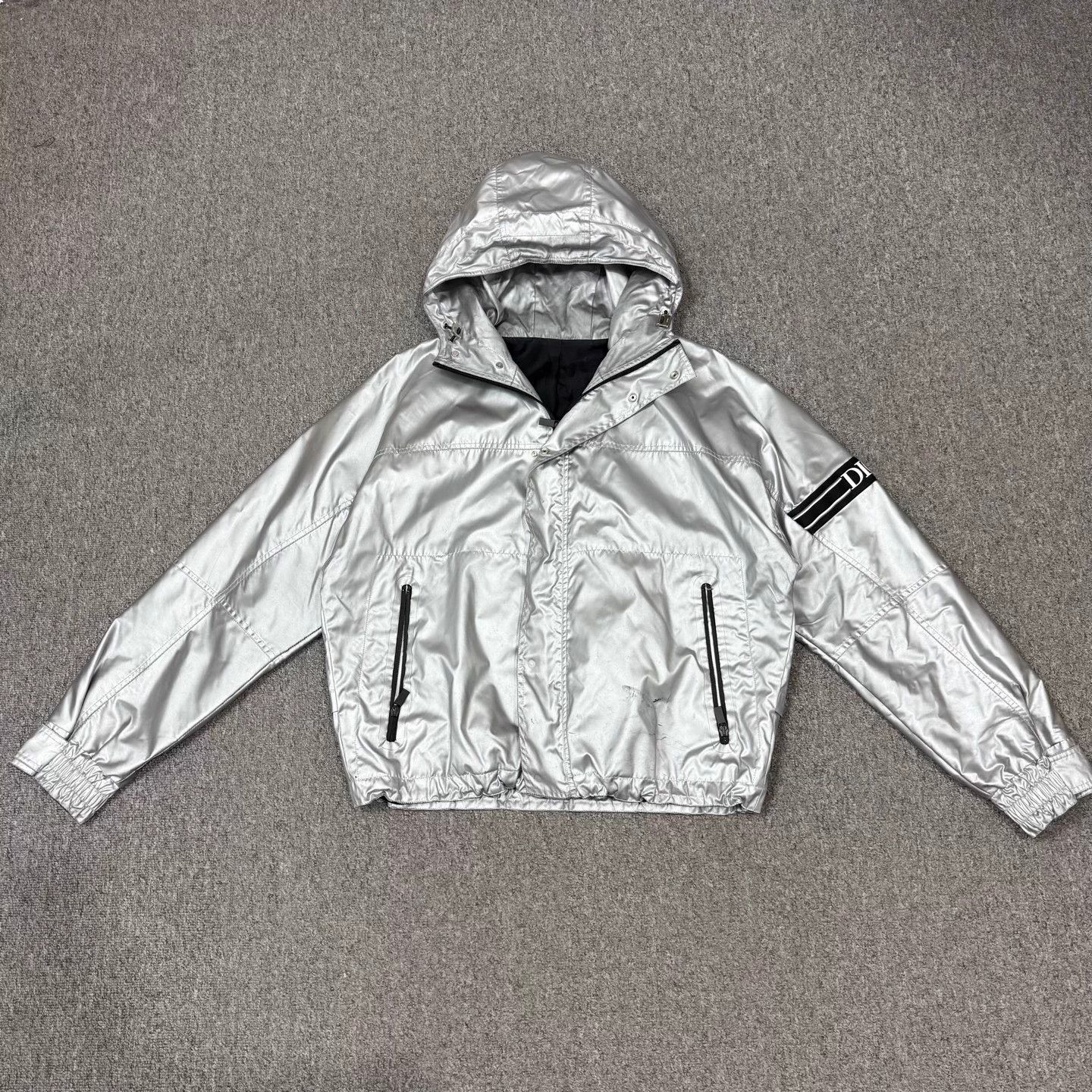 Dior Silver Windproof Tech Jacket Size 50 99 New