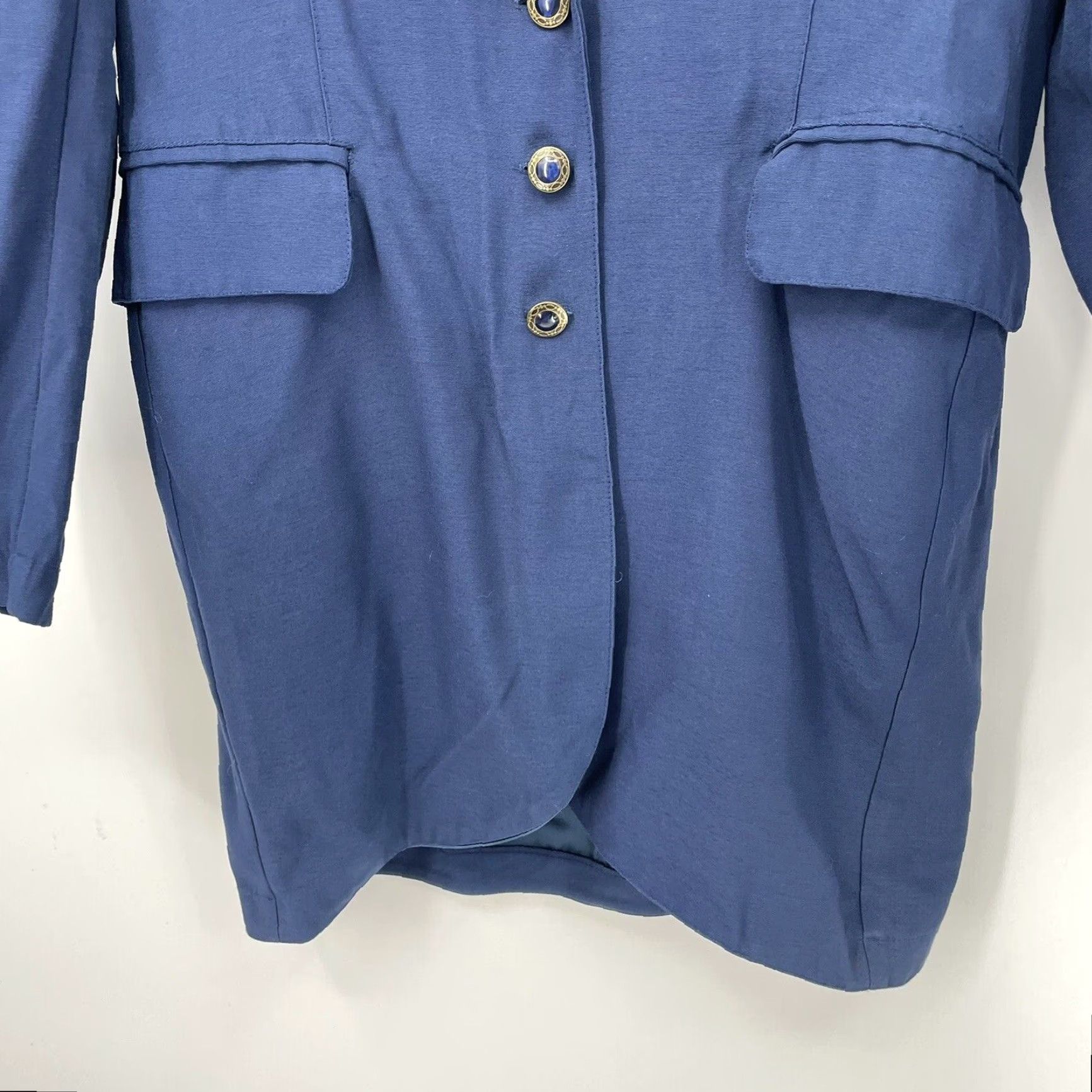 Honda Vintage Rhonda Harness Dress Womens 10 Blue Shirt Dress 1990s Secretary/Geek Vintage 90s Womens Size 10 Blue Shirt Dress Size L / US 10 / IT 46 - 4 Thumbnail