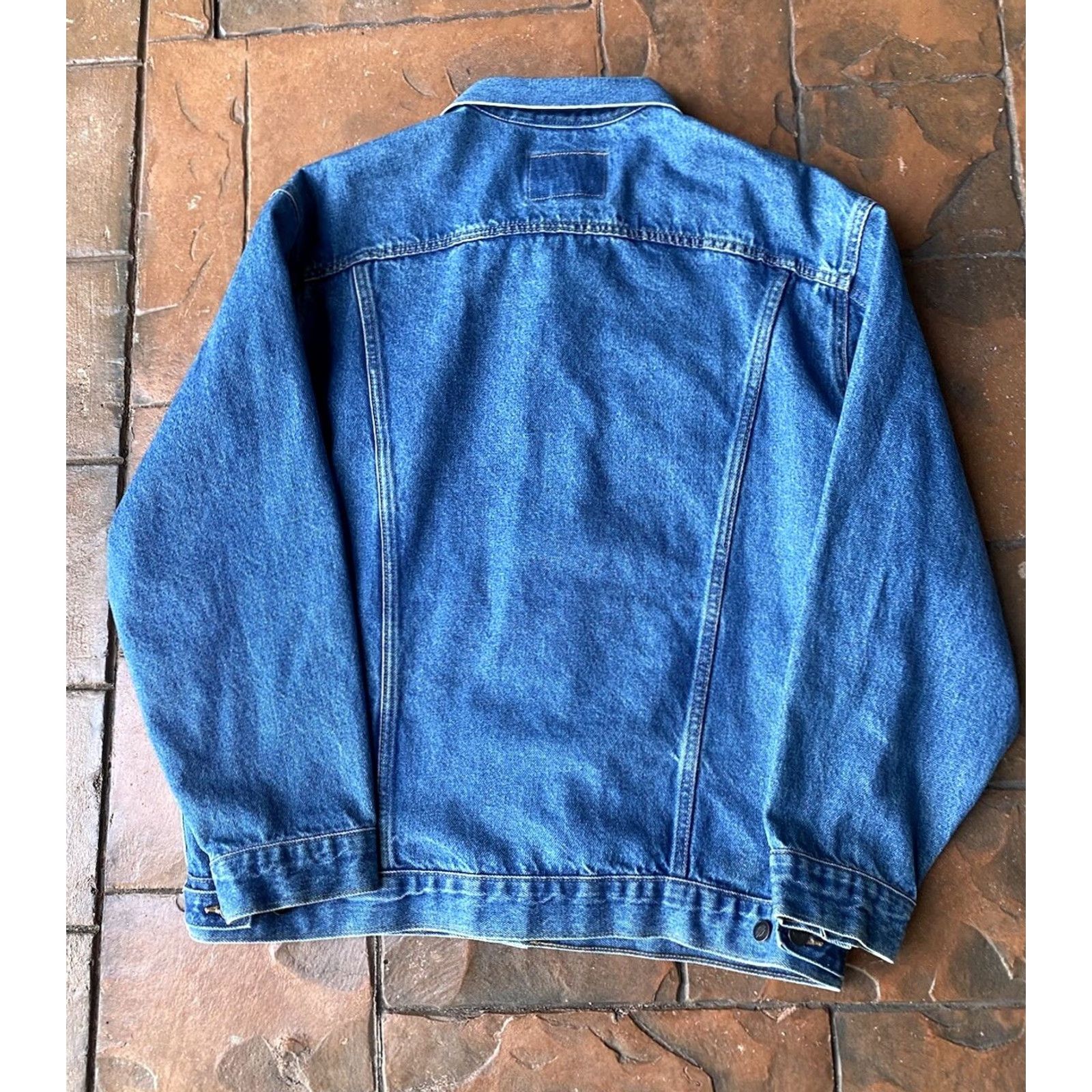 Dickies VINTAGE 90s DICKIES Trucker Work Denim Jean Jacket Men’s XL Light Wash Blue 80s 90s Classic Outerwear Workwear Mens Jacket Size US 36 / EU 52 - 3 Thumbnail