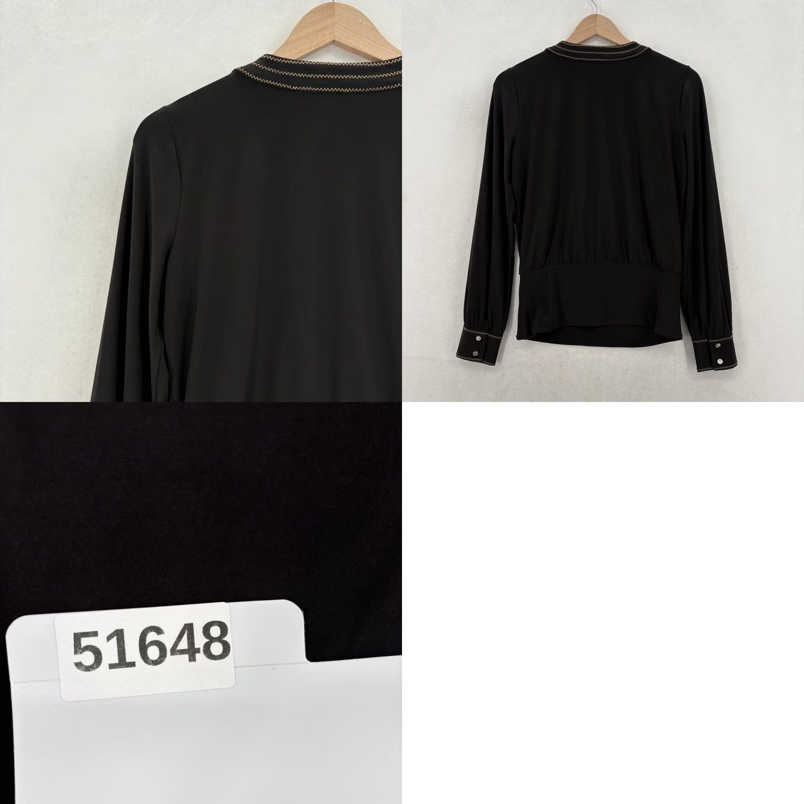 White House Black Market White House Black Market Blouse XS Womens V-Neck Button Surplice Solid Black NWT Clothing Reserved Womens XS Blouse Size XS / US 0-2 / IT 36-38 - 9 Thumbnail