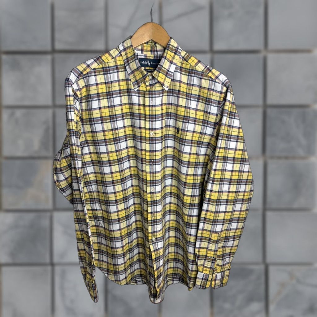 Ralph Lauren Ralph Lauren Shirt Mens Large Yellow Plaid Classic Fit Button Down Long Sleeve Size US L / EU 52-54 / 3 - 1 Thumbnail