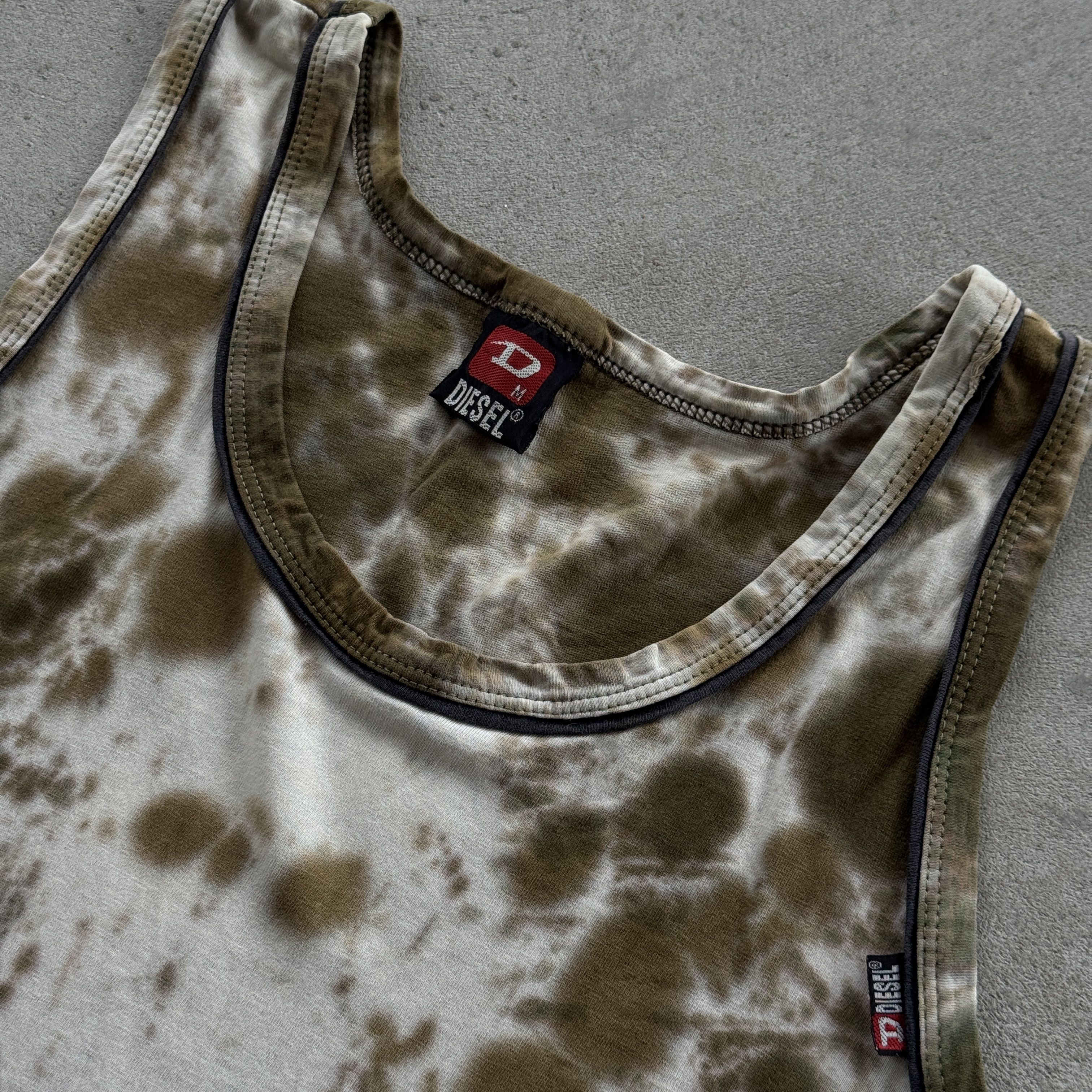 Diesel Vintage 90s Diesel Tank Top Sleeveless Tie Dye Tee Shirt Size US S / EU 44-46 / 1 - 4 Thumbnail