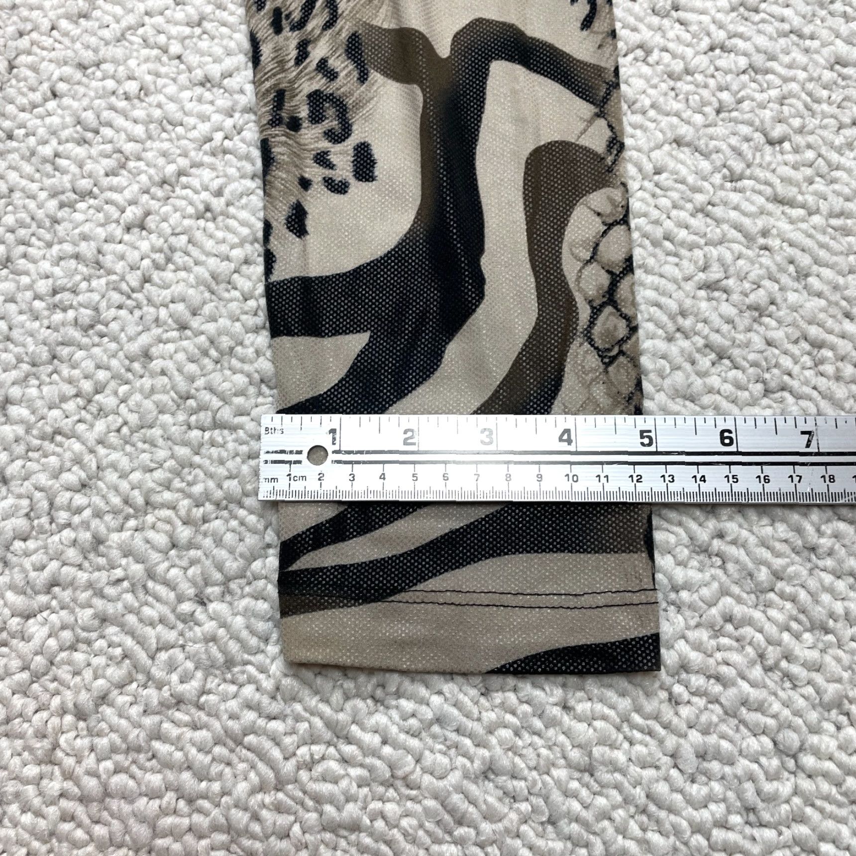 Vintage Lapis Pants Women's Large Gray Animal Print Stretch 27x28 Legging Casual Lounge Size 36" / US 14 / IT 50 - 2 Thumbnail