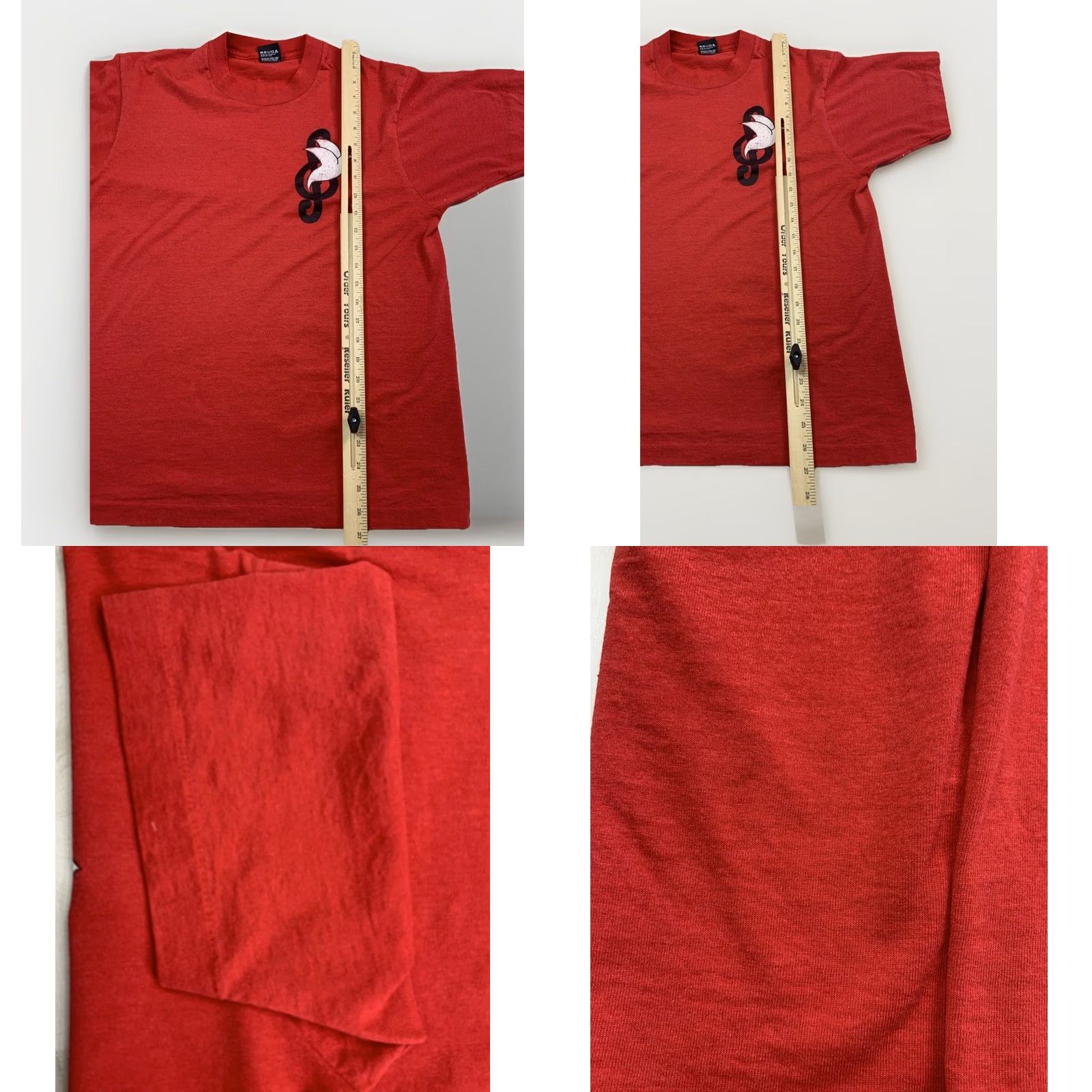 Vintage VINTAGE Screen Stars Best T-Shirt Music Note Graphic Red Crew Neck Short Sleeve L Mens Size US L / EU 52-54 / 3 - 9 Thumbnail