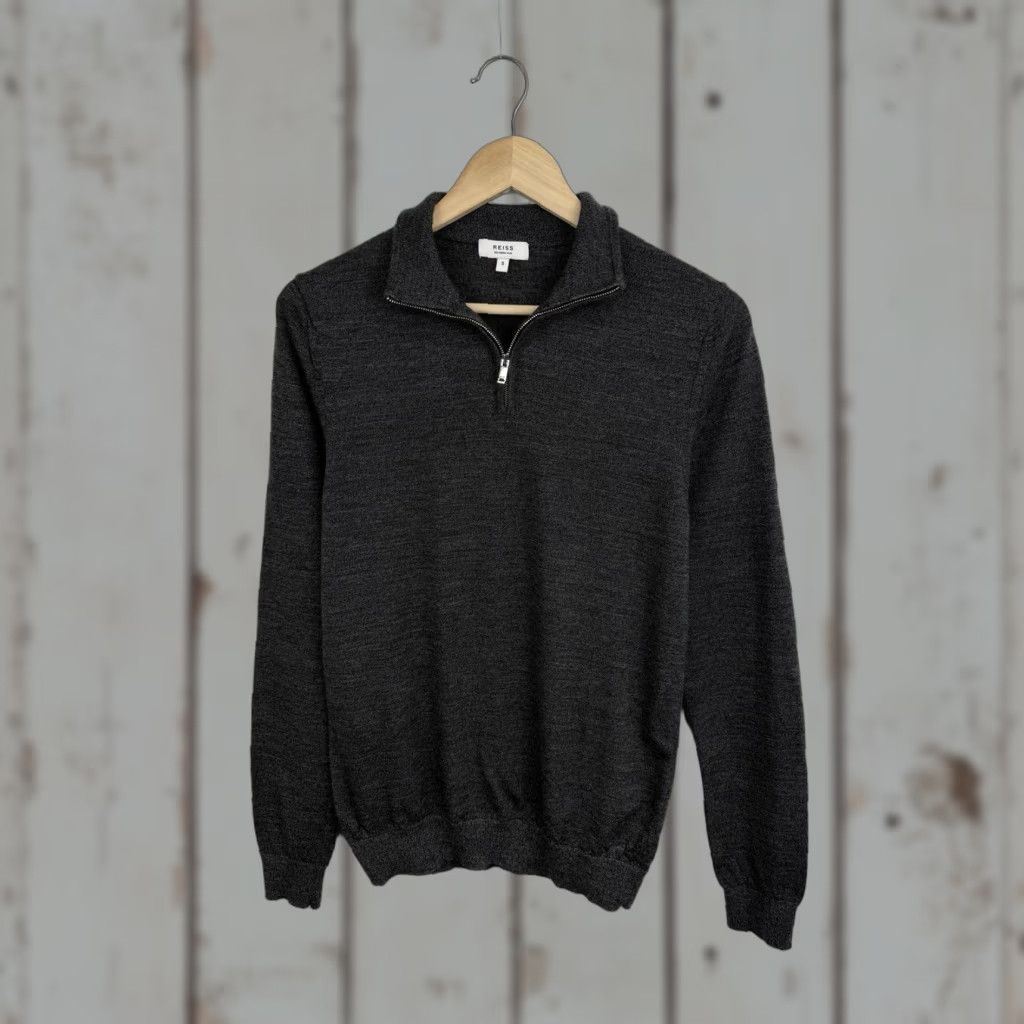 Reiss Reiss Luxury 100% Merino Wool Sweater Polo Long Sleeve Size S Mens Gray Pullover Size US S / EU 44-46 / 1 - 1 Thumbnail