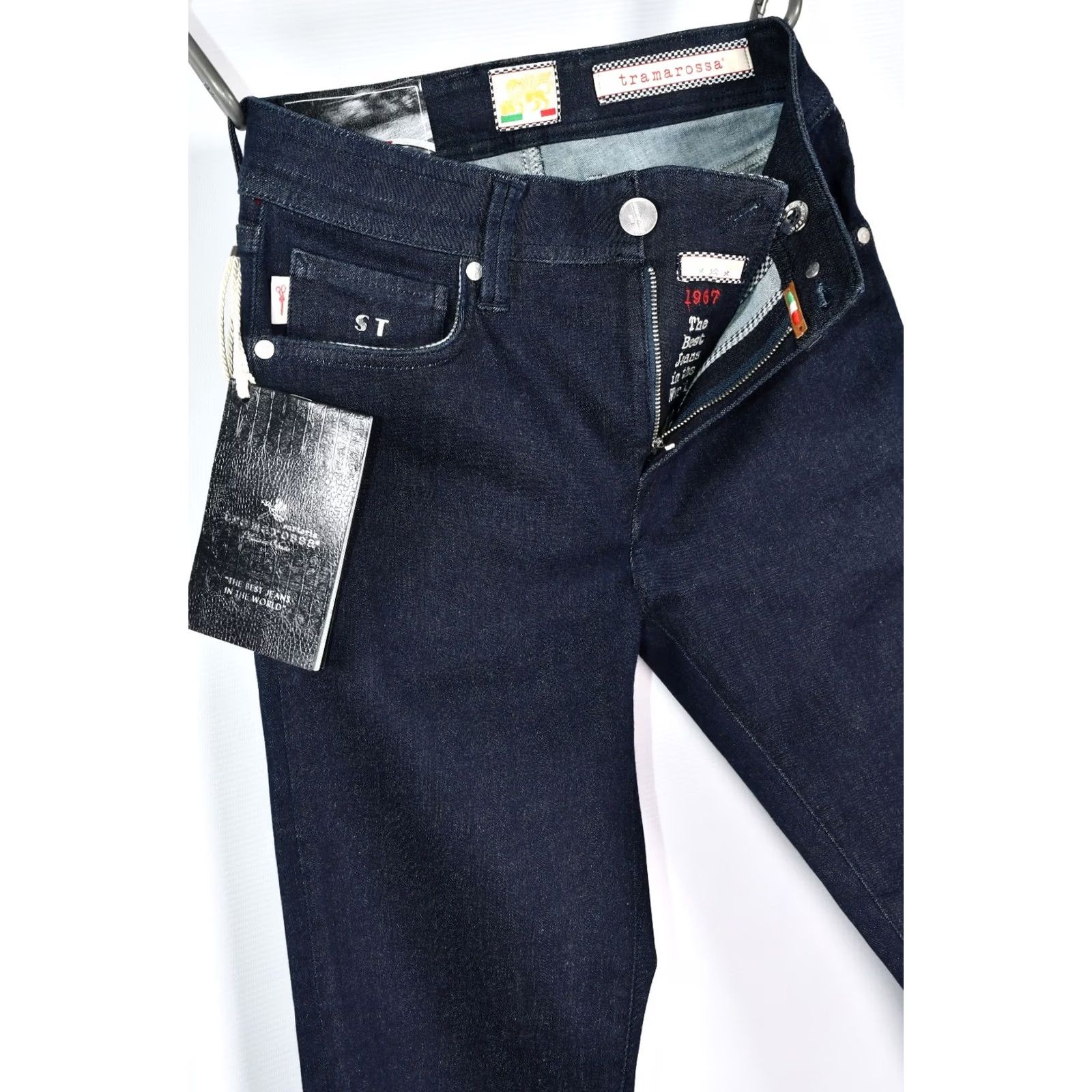 Vintage SARTORIA TRAMAROSSA LEONARDO SLIM JEANS Men 30 Blue 34.65" Inseam Stretch Skinny Denim 87% Cotton 9% Polyester 4% Elastane, NEW Size US 30 / EU 46 - 4 Thumbnail