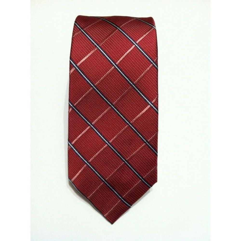 Nautica NAUTICA MENS NEW RED 100%SILK PLAID TIE WIDTH: 3" Size ONE SIZE - 1 Thumbnail