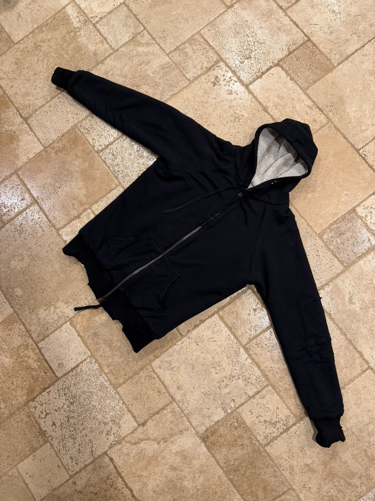 Greg Lauren Greg Lauren Black Fleece Hoodie Sherpa Lined Zip Up Hoodie Size US L / EU 52-54 / 3 - 5 Thumbnail