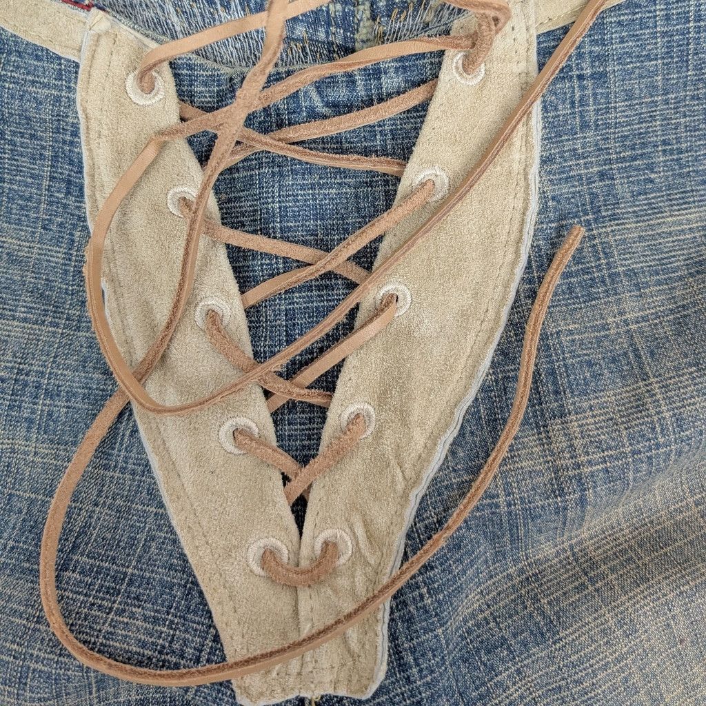 Other Vintage Indigo-Red Front Tie Side Zip Stitched Jeans 28 Size 28" / US 6 / IT 42 - 10 Thumbnail