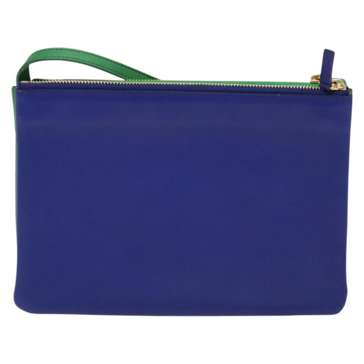 Celine CELINE Trio Shoulder Bag Leather Green Gold Size ONE SIZE - 3 Thumbnail