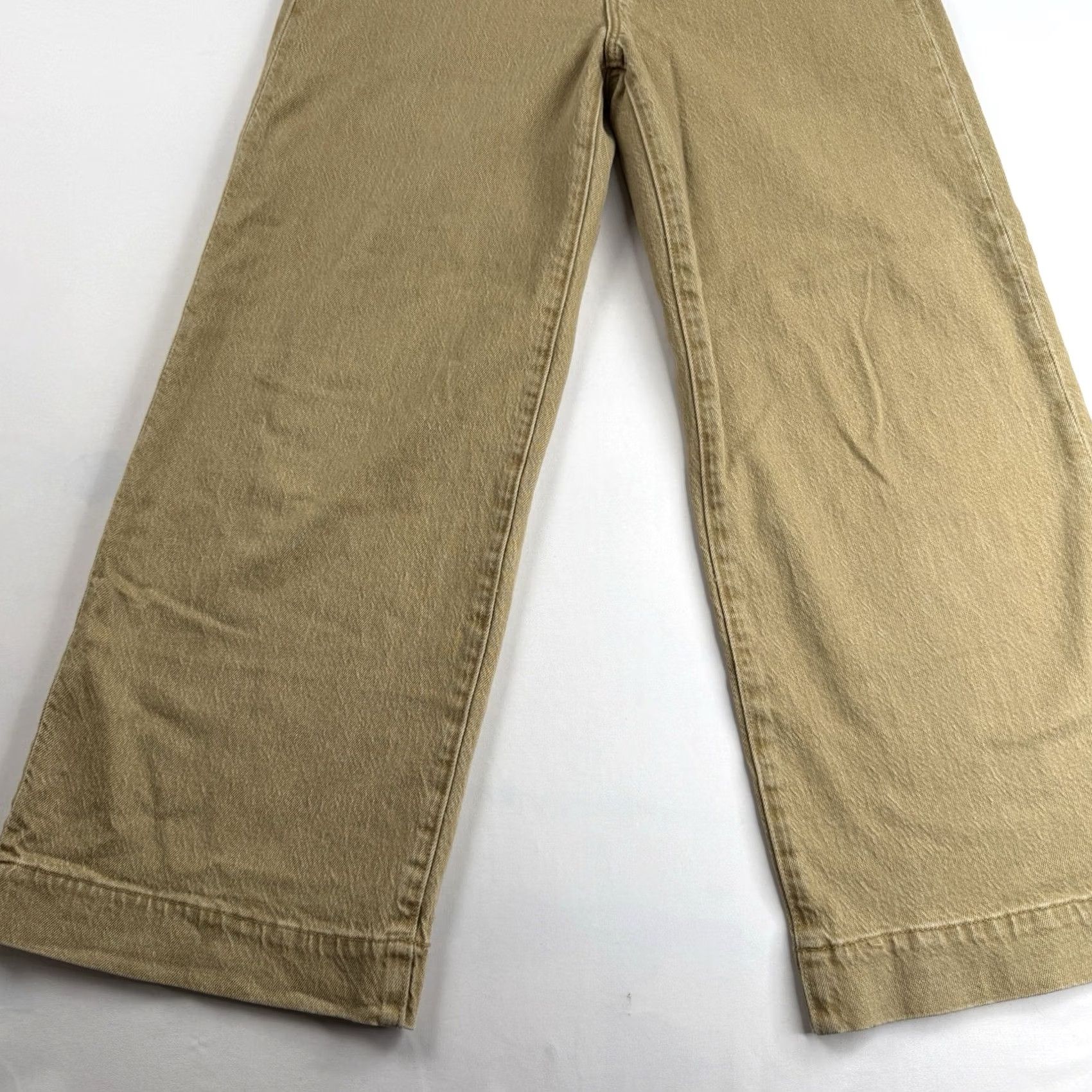 Faherty Faherty Pants Womens 29 Stretch Wide-Leg High Rise Tan Brown Chino Knit Casual Business Travel Regular Size 29 Women Brown Size 29" - 5 Thumbnail