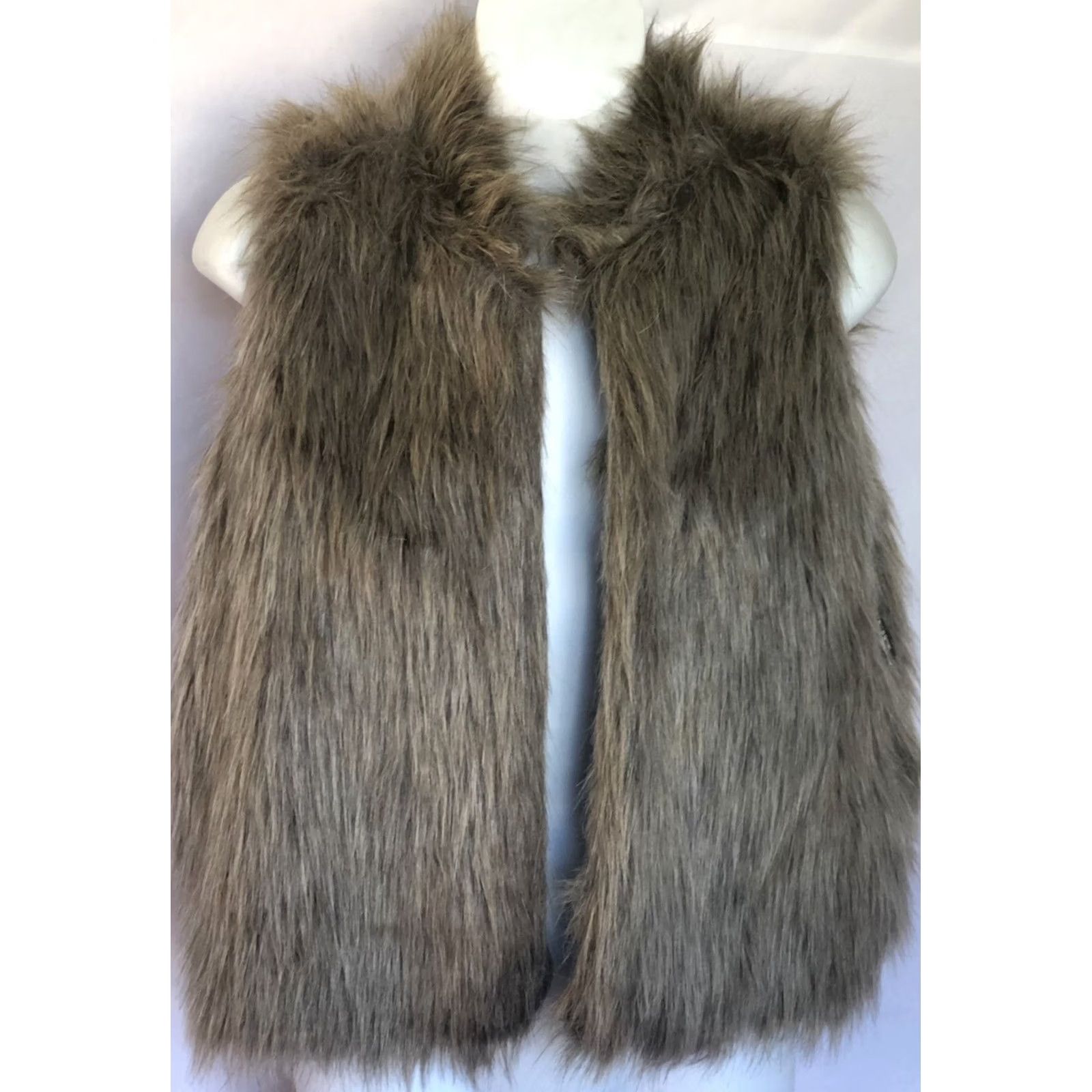 Vintage Love by Chesley Vest S Gray Faux Fur Sleeveless Pockets NWT Glam Punk Y2K 90s Size S / US 4 / IT 40 - 5 Thumbnail