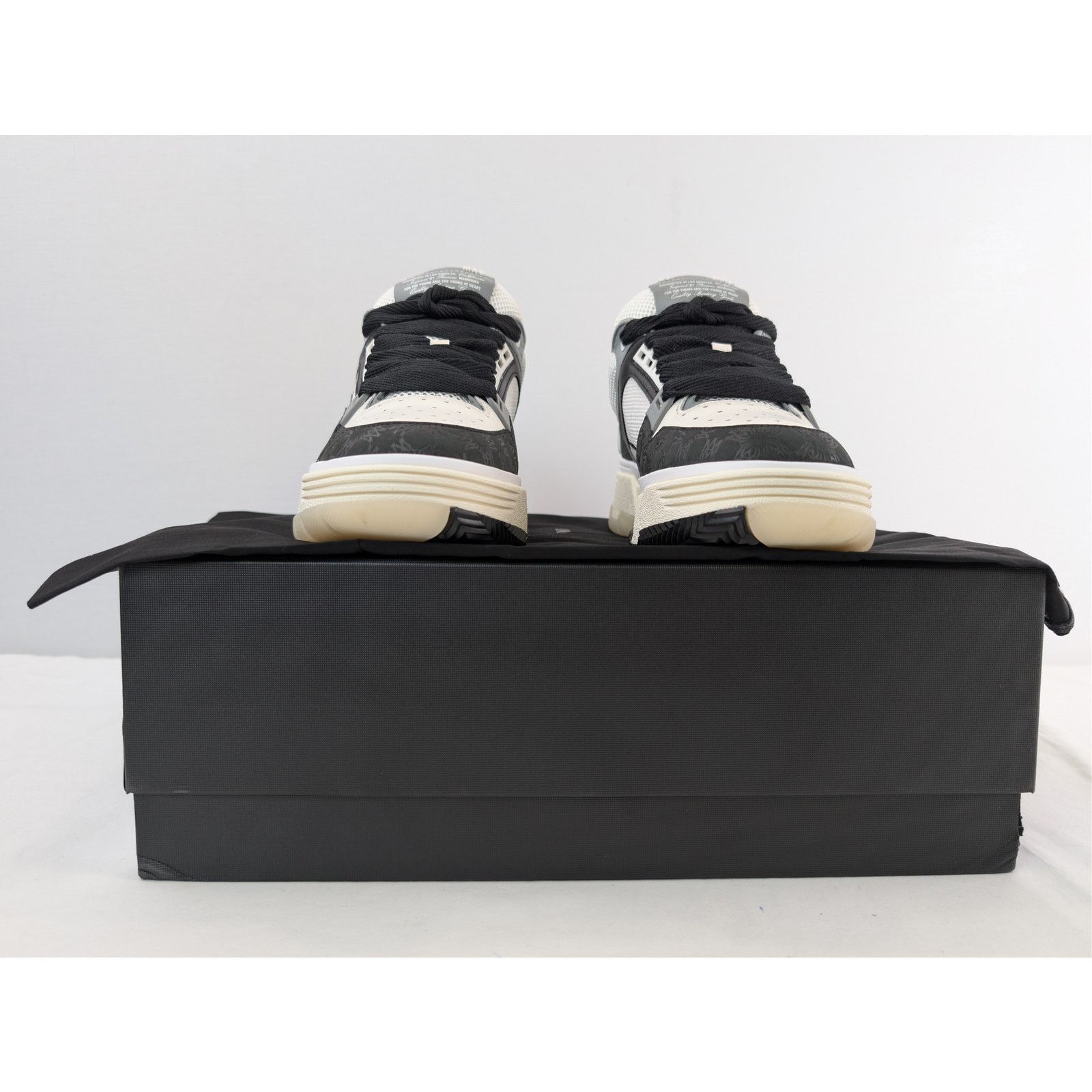 Amiri o1rshd1 MA-1 Quad Debossed Nubuck Sneakers in Black Size US 12 / EU 45 - 19 Thumbnail