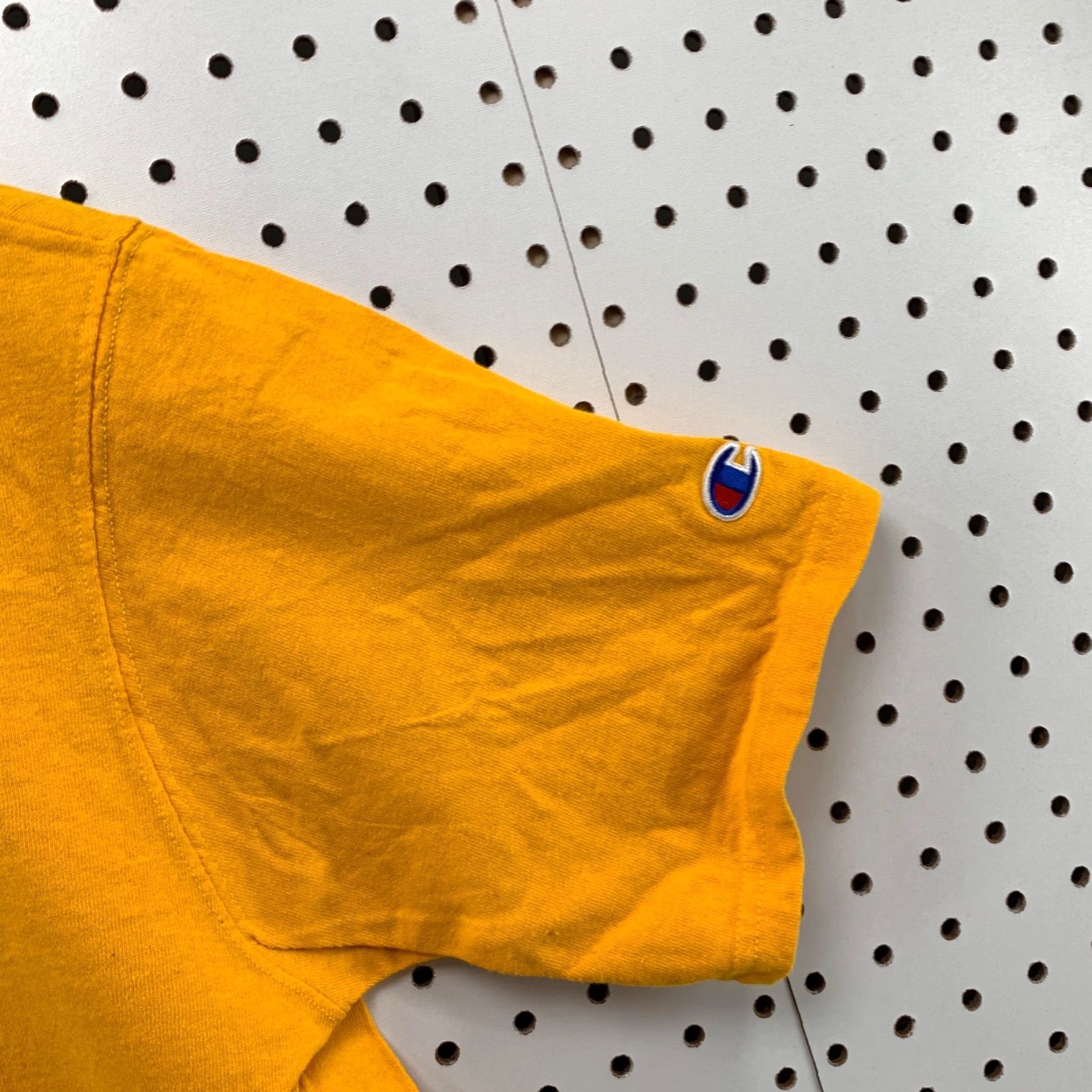 Champion VINTAGE Champion Shirt Unisex Adults Short Sleeve Adult Medium Yellow Embroidered Spellout 90s Theme Mens Womens Size US M / EU 48-50 / 2 - 7 Thumbnail