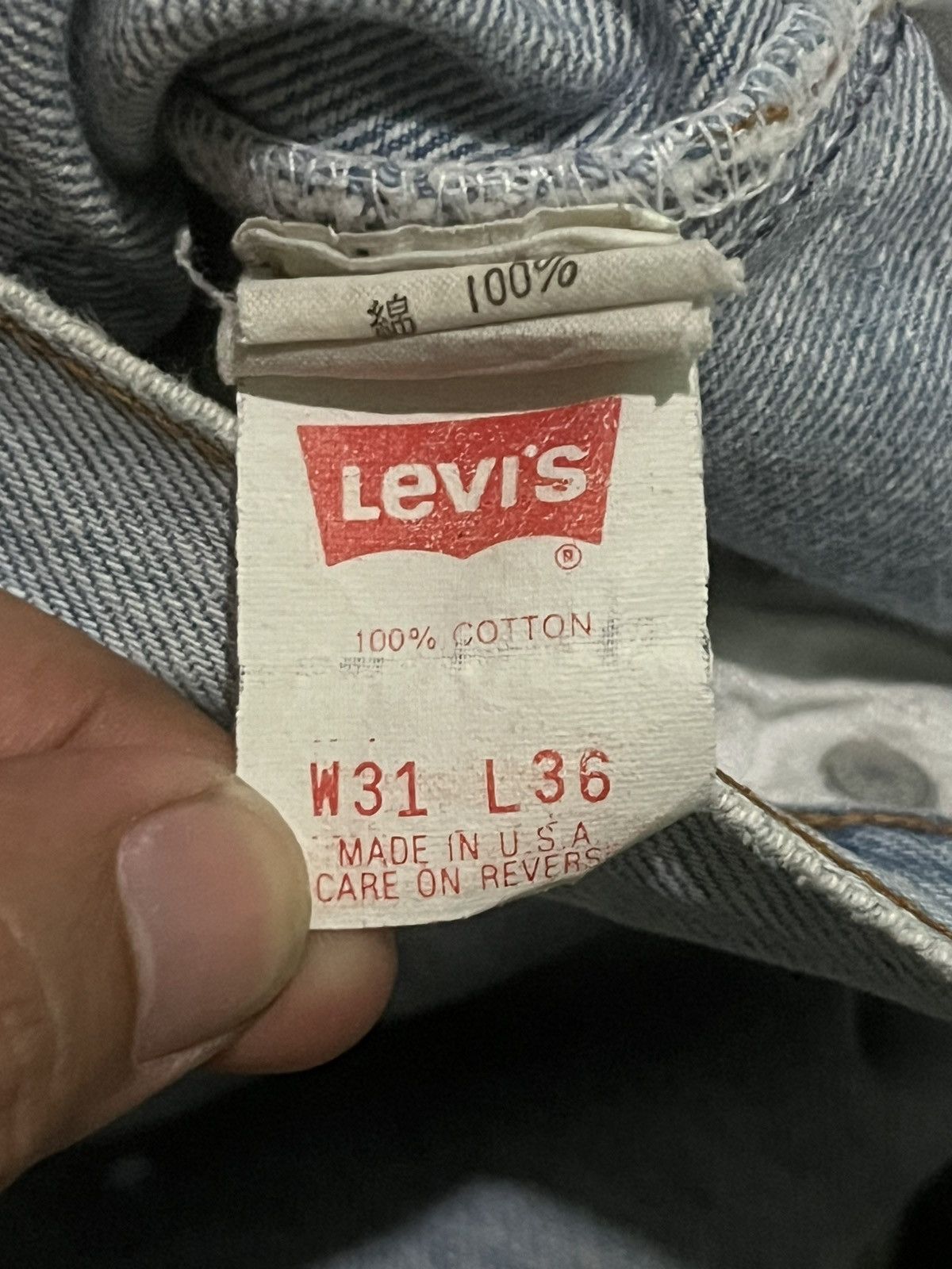 Levi's × Levi's Vintage Clothing Vintage 90s Levi’s 501 Paint Splat Washed Button Fly Jeans Size US 31 - 16 Thumbnail