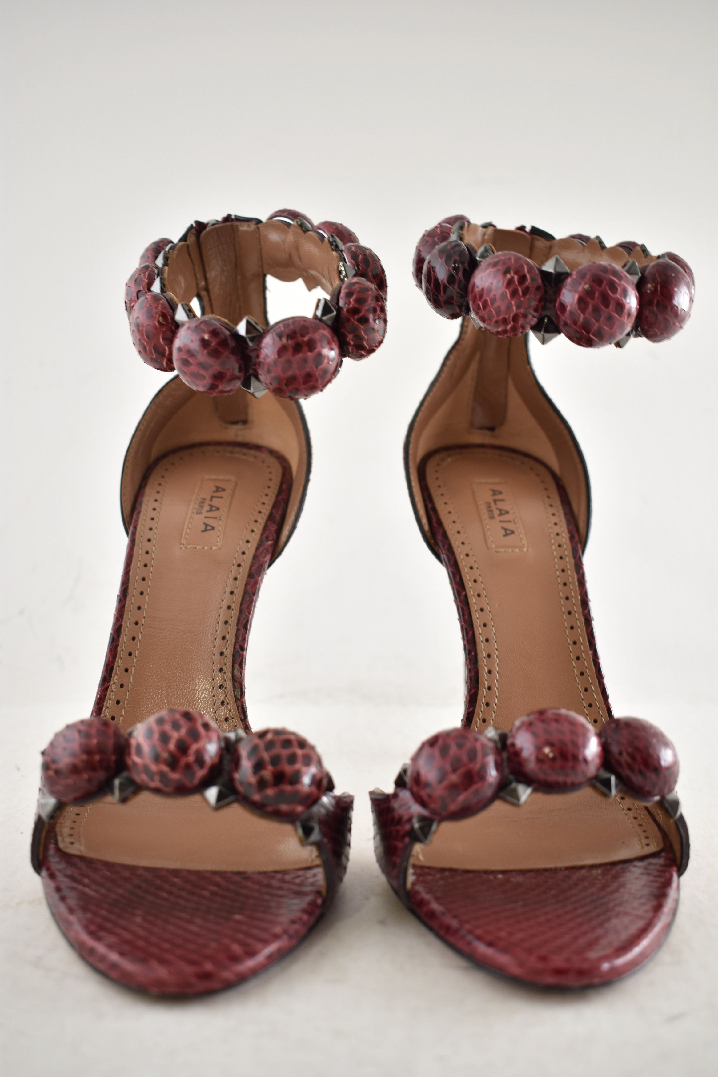 Alaia Alaia Bombe 110m Snakeskin Ankle Strap Sandal Heel Pump 36.5 Size US 6.5 / IT 36.5 - 8 Thumbnail