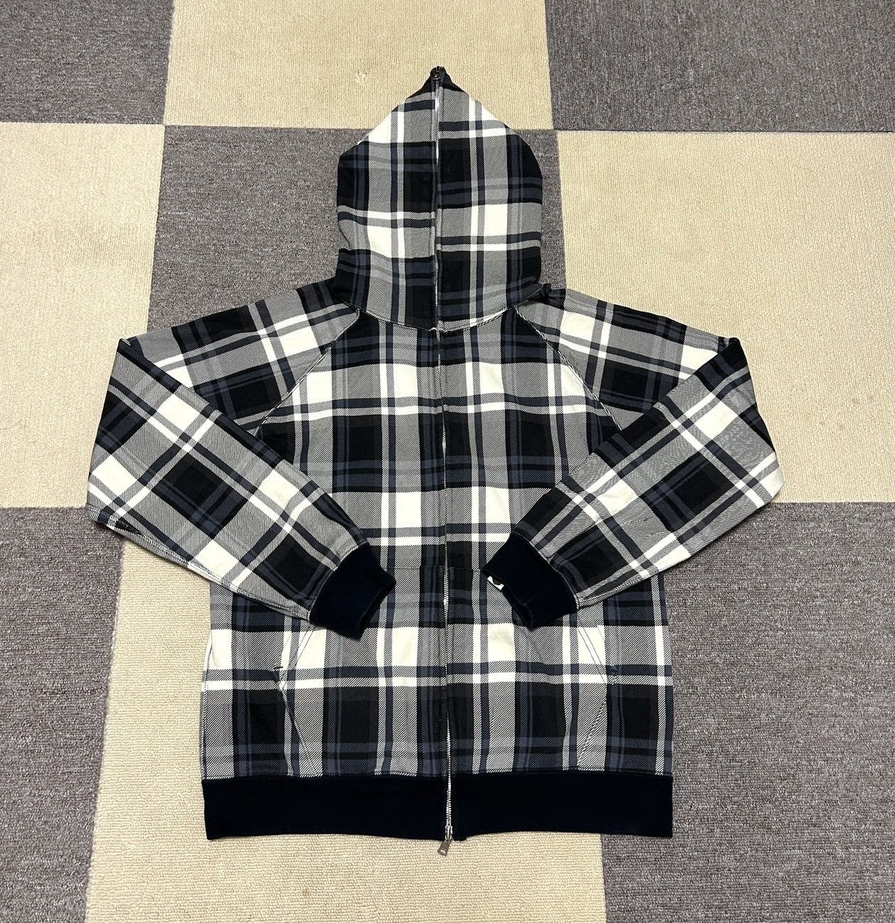 Bape Bape A Bathing Ape Diagonal Check Plaid Fullzip Hoodie | Grailed