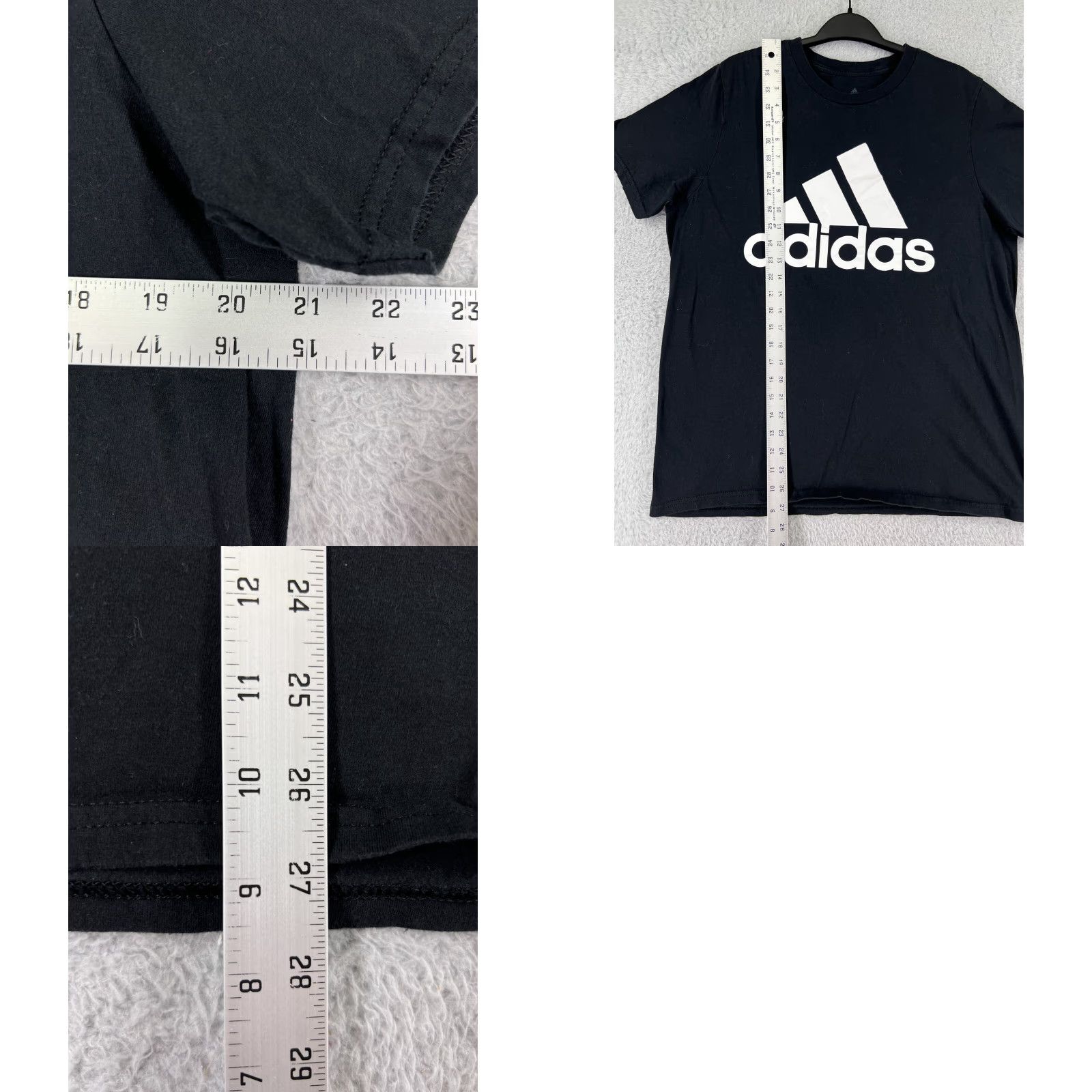 Adidas Adidas Shirt Mens Large Black Short Sleeve Crew Neck 100% Cotton Spellout Logo Size US L / EU 52-54 / 3 - 9 Thumbnail