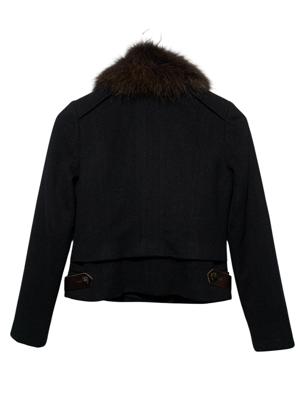 Beauty Beast Olive desOlive fox fur collar doublebreast wool rider jacket Size XS / US 0-2 / IT 36-38 - 5 Thumbnail