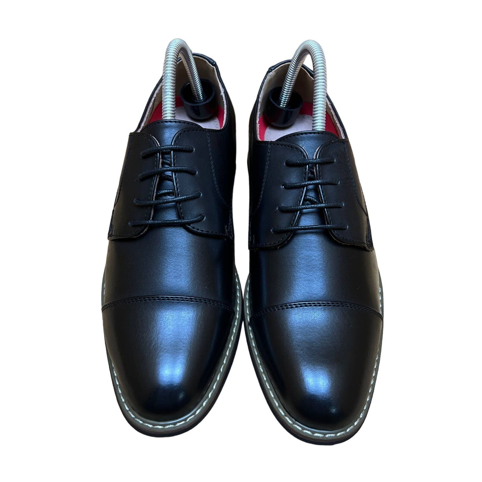 Bruno Marc Princewide-6 Black Leather Upper Mens 7.5W Shoes