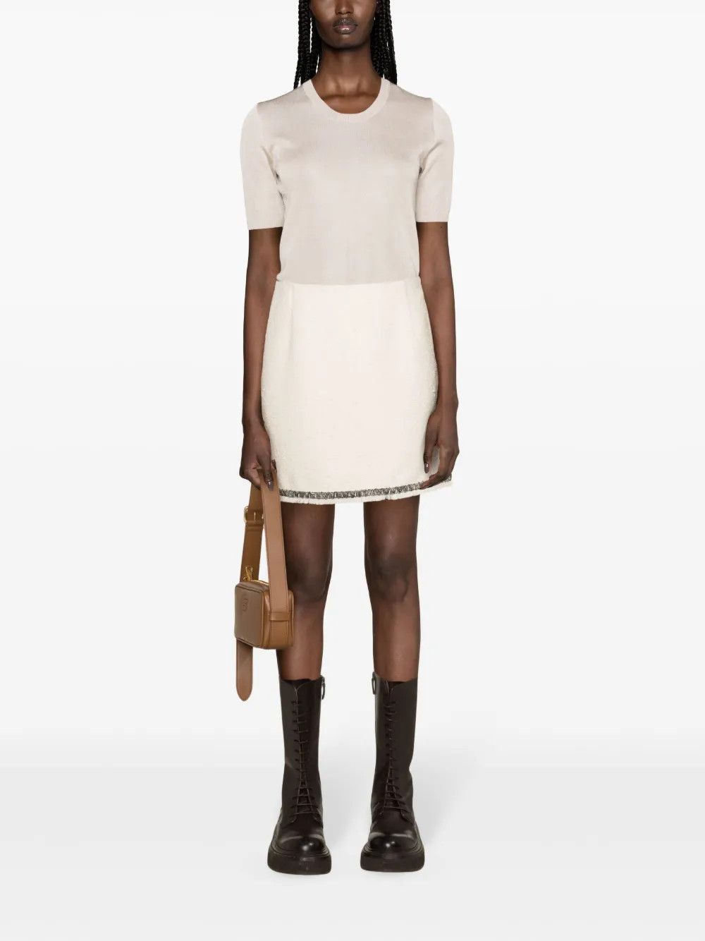 Moncler o1y1125 Mini Skirt in Ivory Size 27" / US 4 / IT 40 - 4 Thumbnail