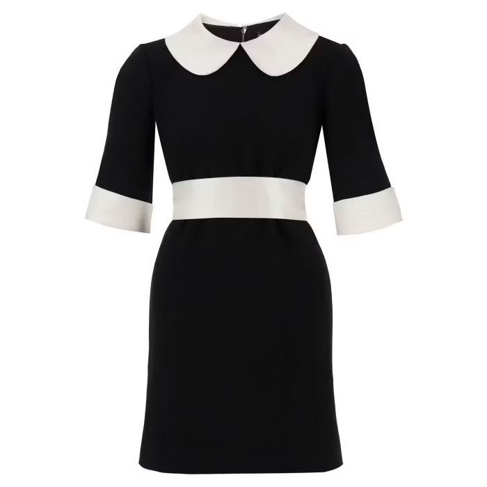 image of Dolce Gabbana O1S22I1N0424 Mini Crepe Dress In Black, Women's (Size Medium)