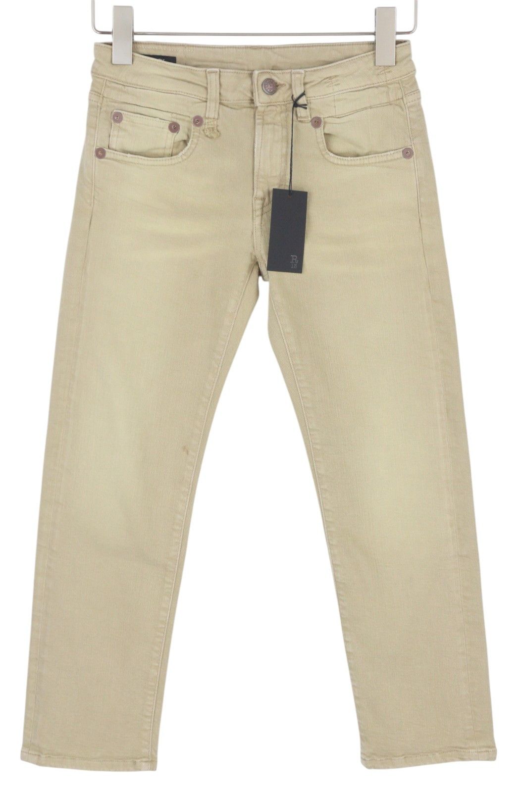 R13 BOY STRAIGHT 24 Khaki Stretch Washed Cropped 86265 Size 24" / US 00 / IT 34 - 3 Thumbnail
