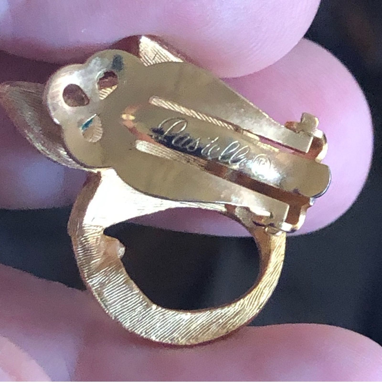 Vintage Vintage Pastelli botanical gold leaf clip on earrings Size ONE SIZE - 3 Thumbnail