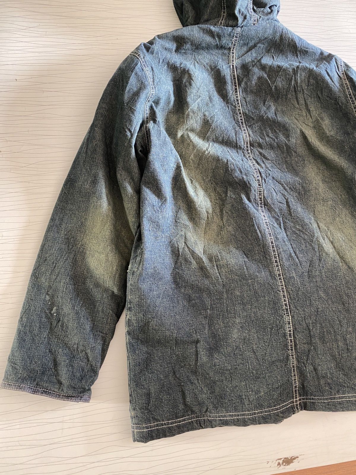 Japanese Brand Wash Denim Blues Parka Jacket in Mid Blue Kapital Style Size US M / EU 48-50 / 2 - 16 Thumbnail
