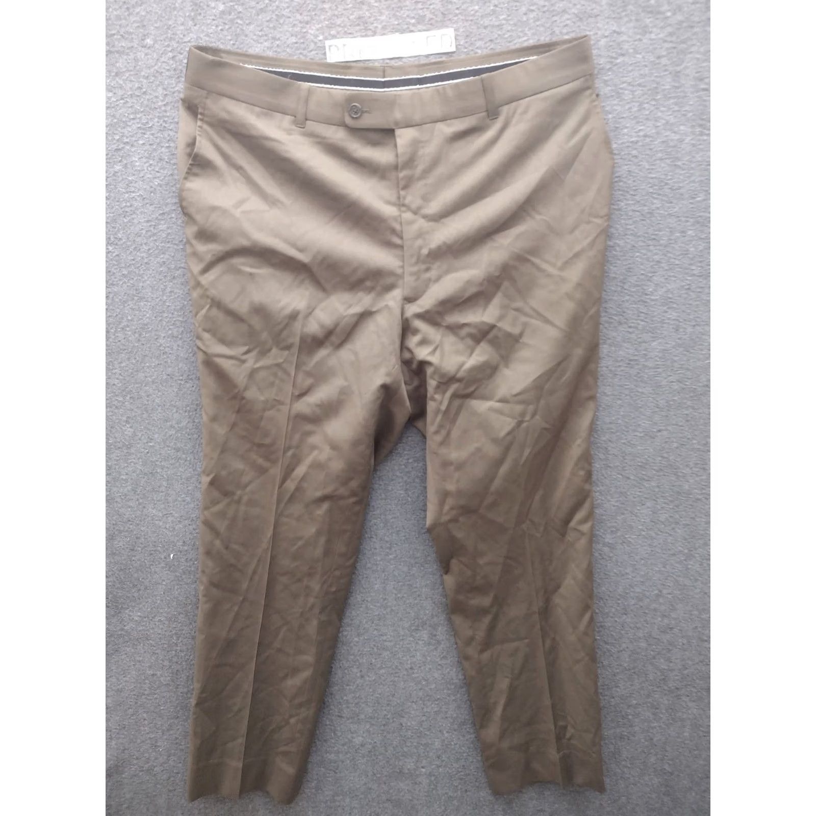 Vintage Mens Khaki Relaxed Tapered Pants Slacks Size M - Beige, Vintage, Chino, 34W 27In Inseam, Flat Front, Button, Zip, Pockets, Blended Fabric Size US 31 - 2 Thumbnail