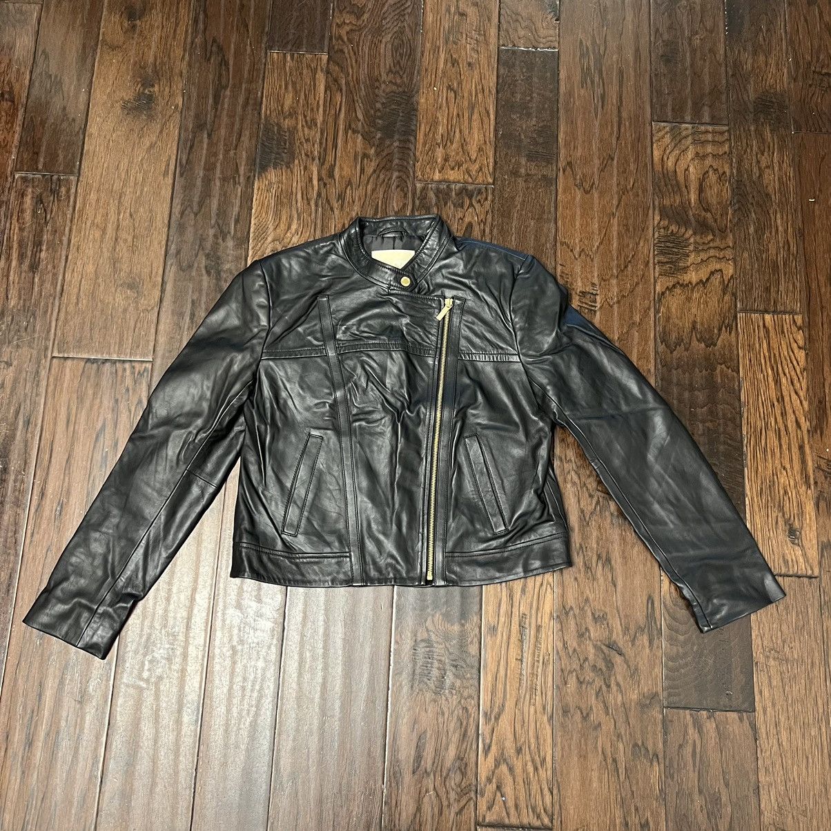 Michael Kors Michael Kors Leather Women’s Full Zipper Jacket Size L / US 10 / IT 46 - 1 Thumbnail