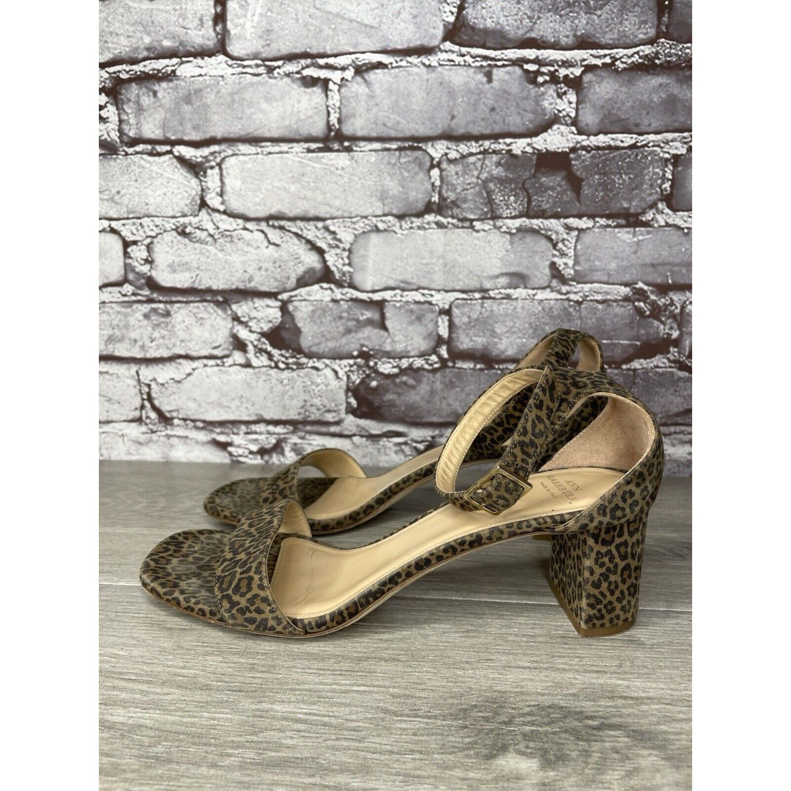 Sid Mashburn Ann Mashburn Leopard Print Open Toe Block Heel Strap Sandals Size US 7.5 / IT 37.5 - 18 Thumbnail