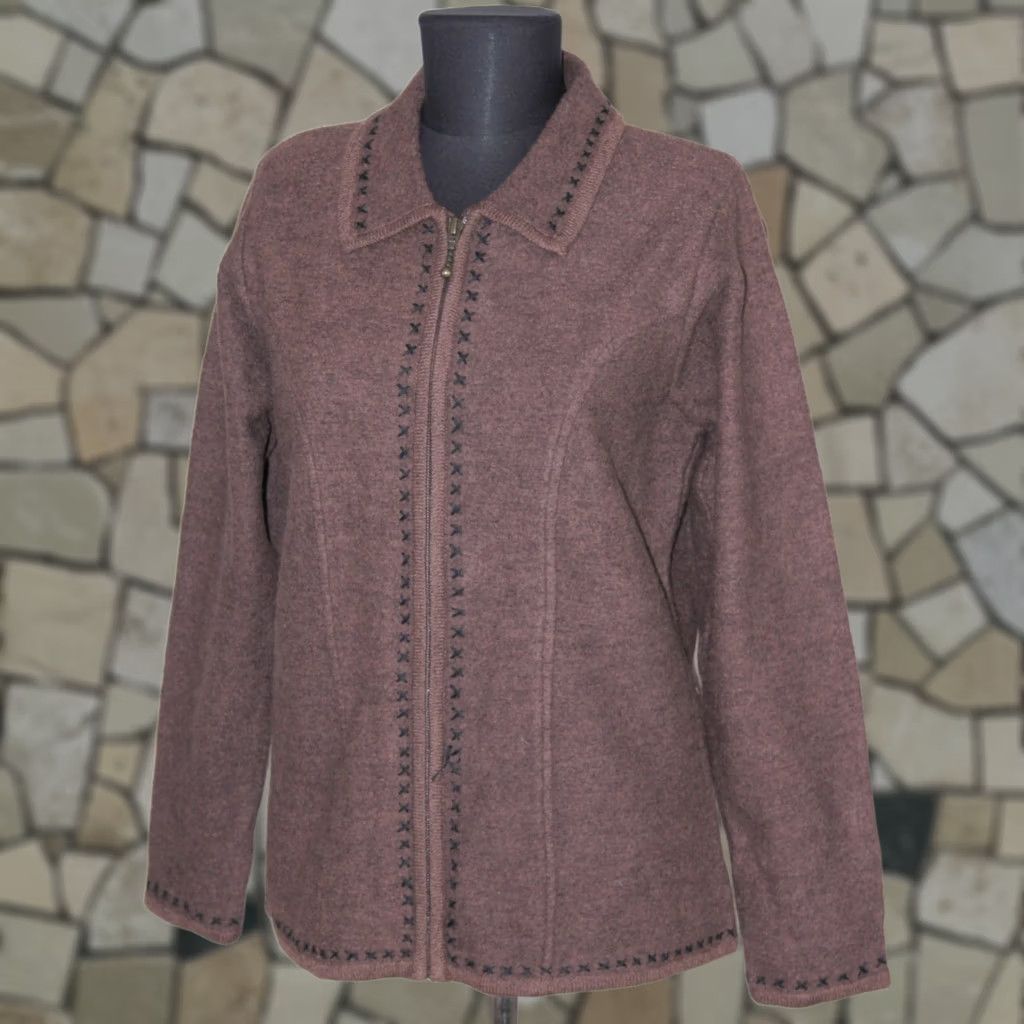 Vintage Icelandic Design womens full zip brown wool jacket jumper Size M Size M / US 6-8 / IT 42-44 - 1 Thumbnail