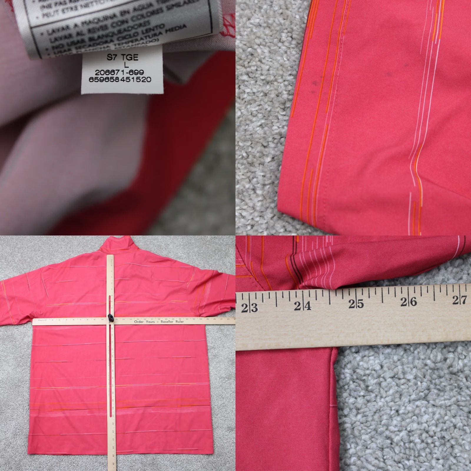 Nike Nike Tiger Woods Polo Shirt Mens Large Pink Striped Dri-Fit Short Sleeve Golf Shirt Size US L / EU 52-54 / 3 - 8 Thumbnail